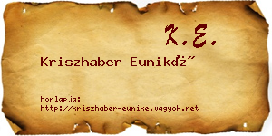 Kriszhaber Euniké névjegykártya